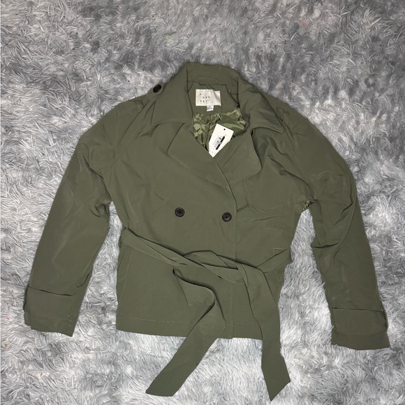 a new day Olive Double-Breasted Trench Coat - Picture 4 of 7